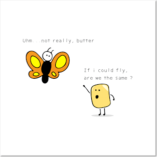 butter and butterfly Posters and Art